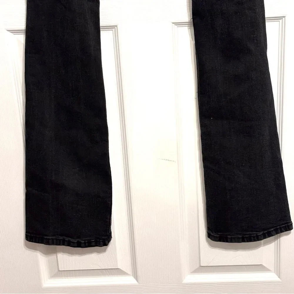 Boohoo MAN | Men’s Stacked Long Black Distressed Dark Wash Denim Jeans 31 x 36